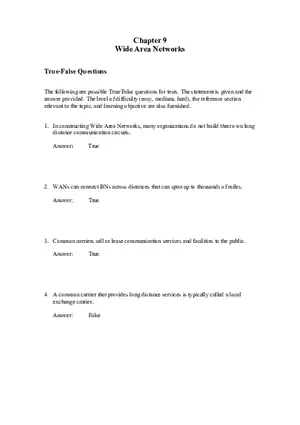 Wide Area Networks Answers Part 1