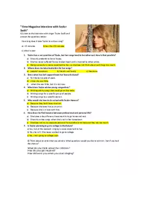 Time Magazine Interview with Taylor Swift