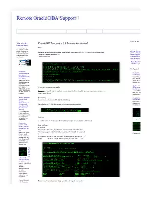 Remote Oracle DBA Support Create OUI Process