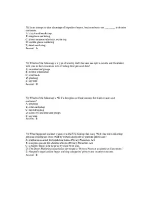 Building Direct Customer Relationships Answer Key Part 3