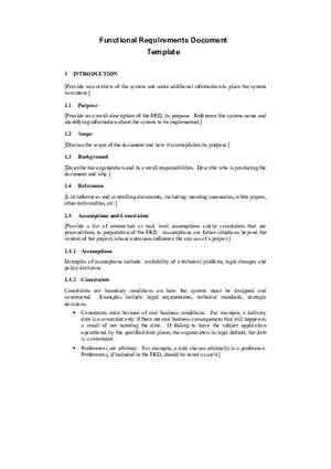 Functional Requirements Document Template