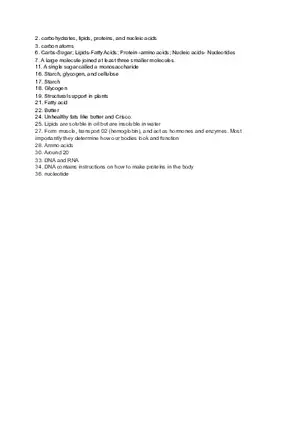 Macromolecules Worksheet