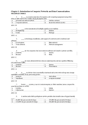 Introduction to Computer Networks Answer Key Part 1