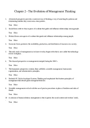 The Evolution of Management Thinking Questions Part 1