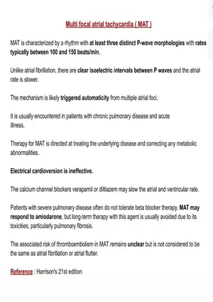 Multi Focal Atrial Tachycardia (MAT)