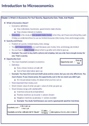 Economics Lecture Notes Ch. 1 York University
