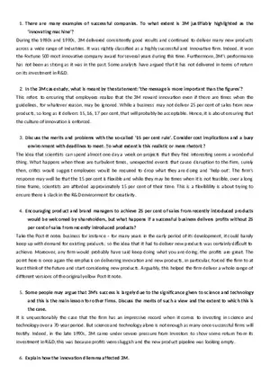 Answers to Innovation Management