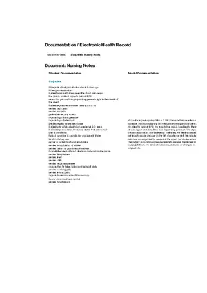 Documentation - Chest Pain