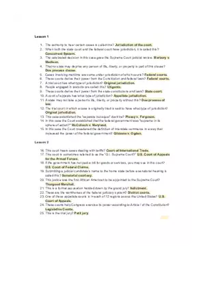 Jurisdiction of the Court Study Guide