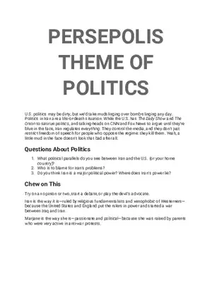 Persepolis Summary Part 5