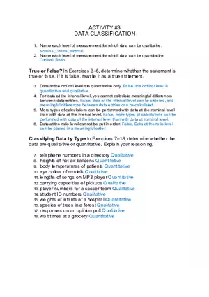 Activity 3 Statistics 1
