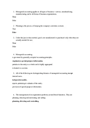 Managerial Accounting Applies to All Types of Business
