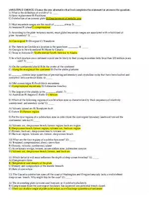 Cordillera Review Sheet
