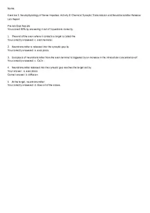 Neurophysiology of Nerve Impulses Answer