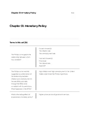 Chapter 31 Monetary Policy Flashcards Quizlet
