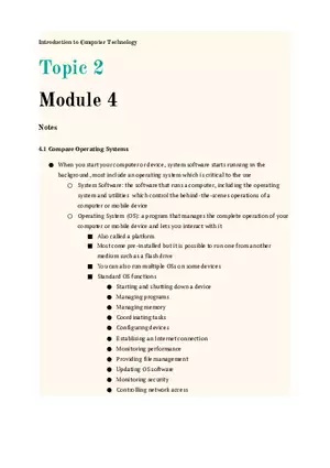 Introduction to Computer Technology Module 4 Notes