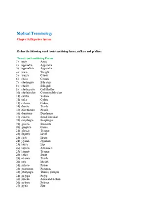 Digestive System Assignment