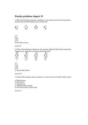 Organic Chemistry Problems Chapter 15 Answer Key