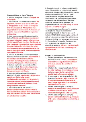 Biology Semester 1 Final Exam Study Guide Answer KeyTest Yourself