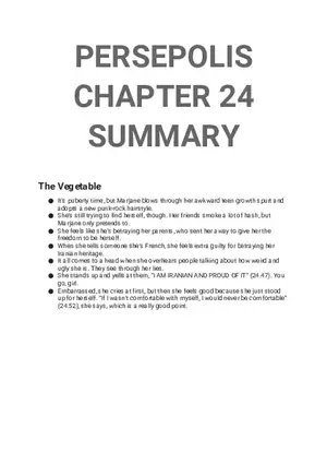 Persepolis Summary Part 3