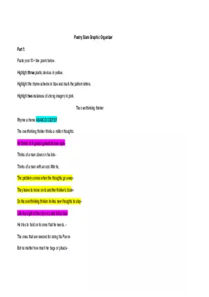 Poetry Slam - Questions Rhyme Schemes of Poems