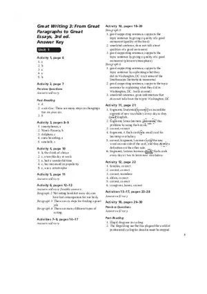 Great Writing Third Ed Answer Key