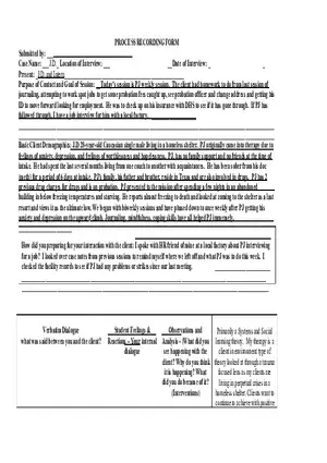 Field 4 - Process Recording
