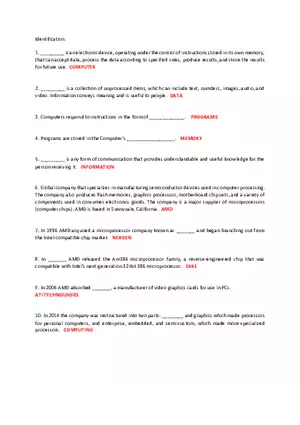 Identification Exam With Answers (Living in the IT Era)