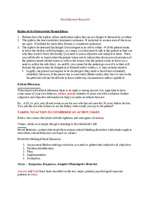Review Exam 1 - Mental Health Notes