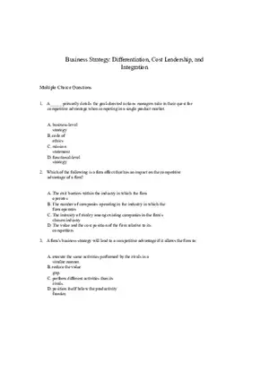 Differentiation, Cost Leadership, and Integration Part 1