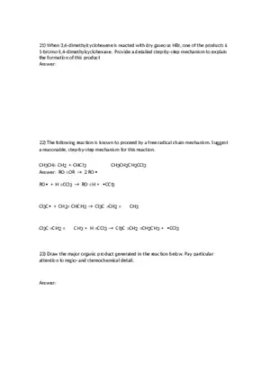 Reactions of Alkenes Part 2