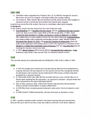 Different Decades of Cosmetology