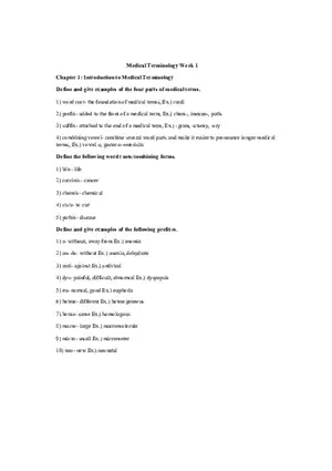 Medical Terminology Week 1