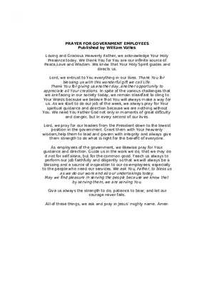 Prayer For Government Employees