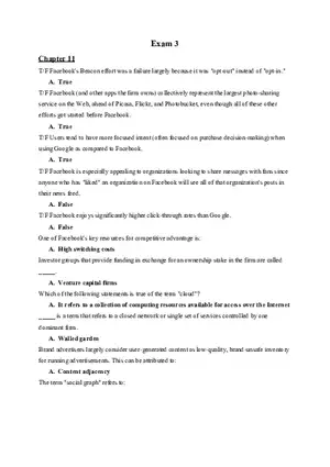 Exam 3 Facebook's Beacon Effort