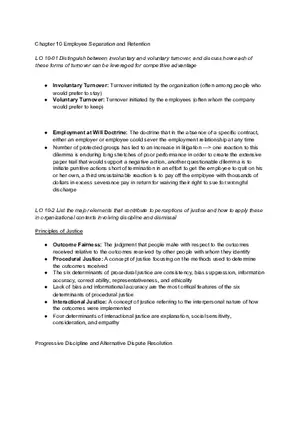 Employee Separation and Retention Study Notes