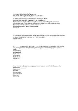 Defining Marketing for the New Realities Answers 1