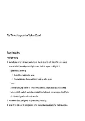 The Most Dangerous Game by Richard Connell Part 1