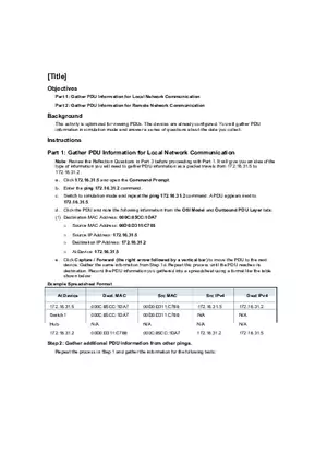 Packet Tracer Identify Mac and IP Addresses