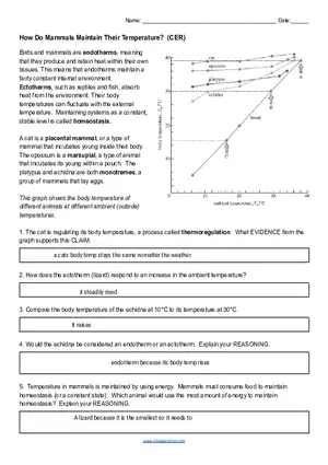 Thermoregulation of Mammals Activity