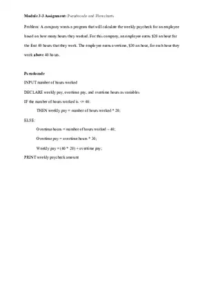 Assignment Introduction to Pseudocode and Flowcharts
