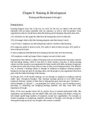 Training and Development in Google