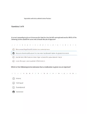 Injectable Medication Administration Posttest