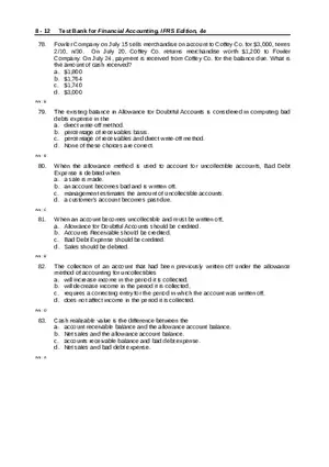 Accounting for Receivables Answer Key Part 2
