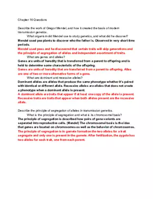 Chapter 16 Questions Objectives