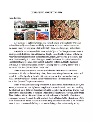 Sample Marketing Mix