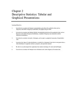 Descriptive Statistics - Tabular and Graphical Presentations Part 1