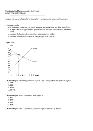 Introduction to Microeconomics Instructor - Practice Midterm 3
