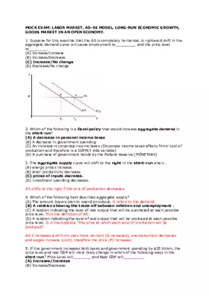 Labor Market, AD-AS Model Solutions
