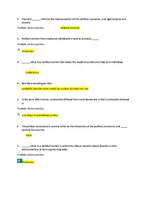 Differences in Political Systems Answers
